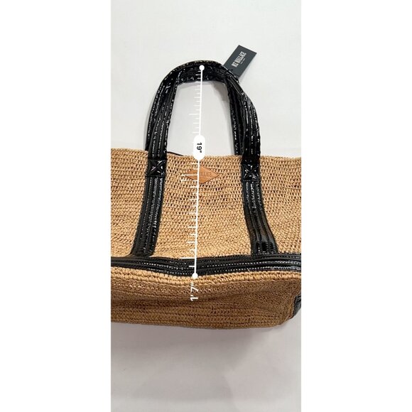MZ Wallace Raffia Tote in Raffia/Black Lacquer - Picture 6 of 9